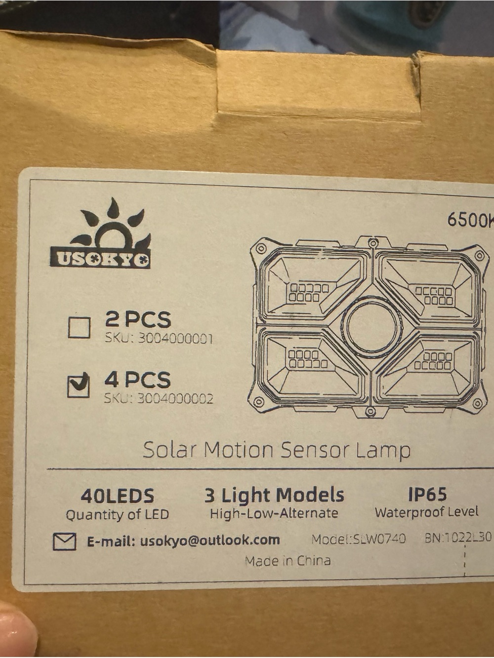 Solar Motion Sensor Lamp - Black